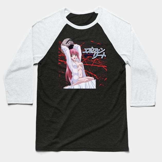 Artful Echoes Unforgettable Scenes From Elfen Lied Manga Baseball T-Shirt by Super Face